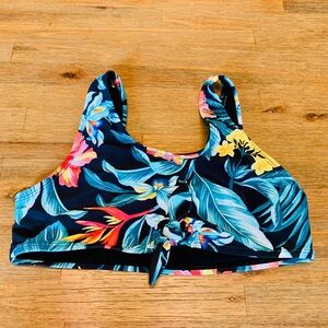 Old Navy Floral Tropical Print Bikini top tie front